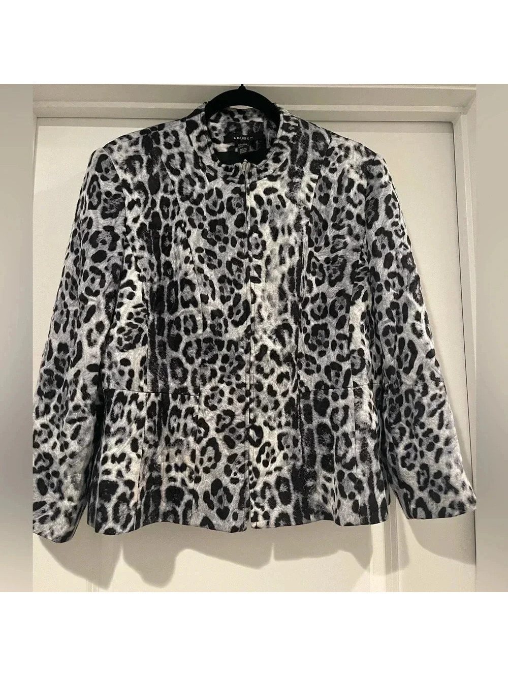 LOUBEN Animal Print Full-zip Blazer Jacket Sz 14